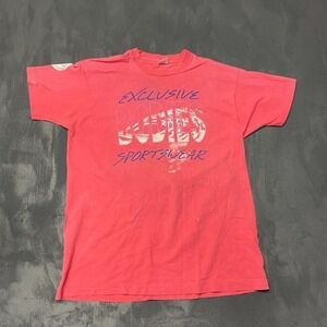 Vintage Beach Volleyball T-Shirt Men XL Pink 1990s Fruit of the Loom